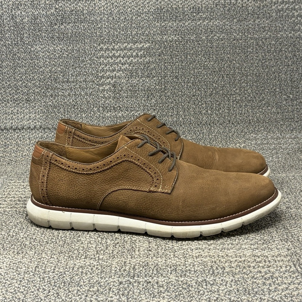 Johnston & Murphy Holden Plain Toe Shoes Mens 13M Brown Nubuck 20-8372